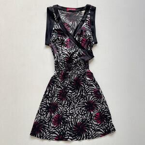 Vintage Y2K Miss Sixty Geo Patterned Dress / Sz M / Italy Wrap Retro Euro